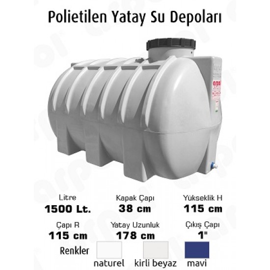 SU DEPOSU 1500 LT.POLYETİLEN 110X175