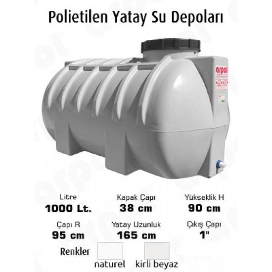 SU DEPOSU 1000 LT.POLYETİLEN 91X164