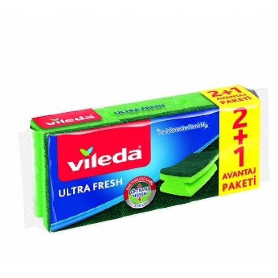 VİLEDA ULTRA FRESH OLUKLU SÜNGER 2+1