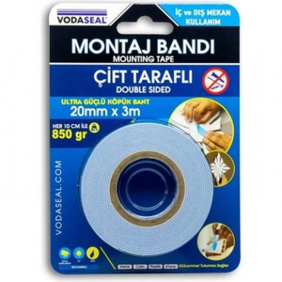 VODASEAL ÇİFT TARAFLI MONTAJ BANDI 20X3 MT