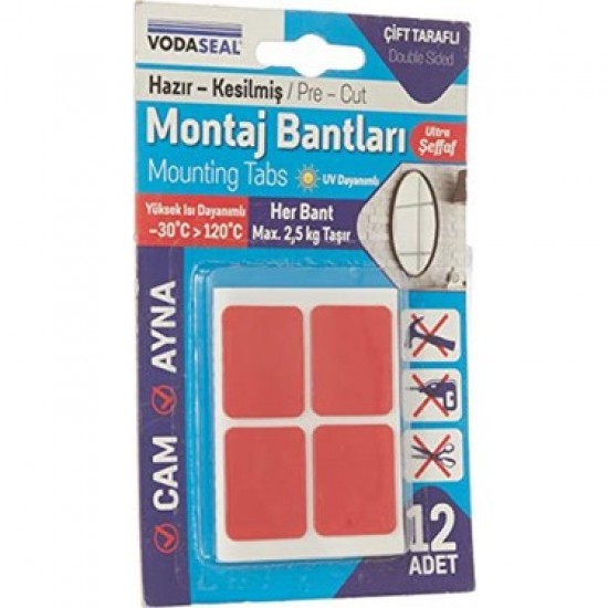 VODASEAL EBATLI MONTAJ BANDI 12Lİ ŞEFFAF