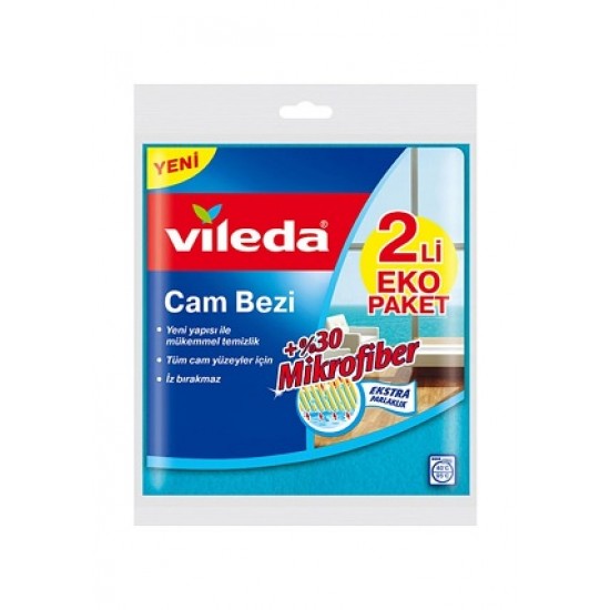 VİLEDA CAM BEZİ 2 Lİ MİKROFİBERLİ V760311-1